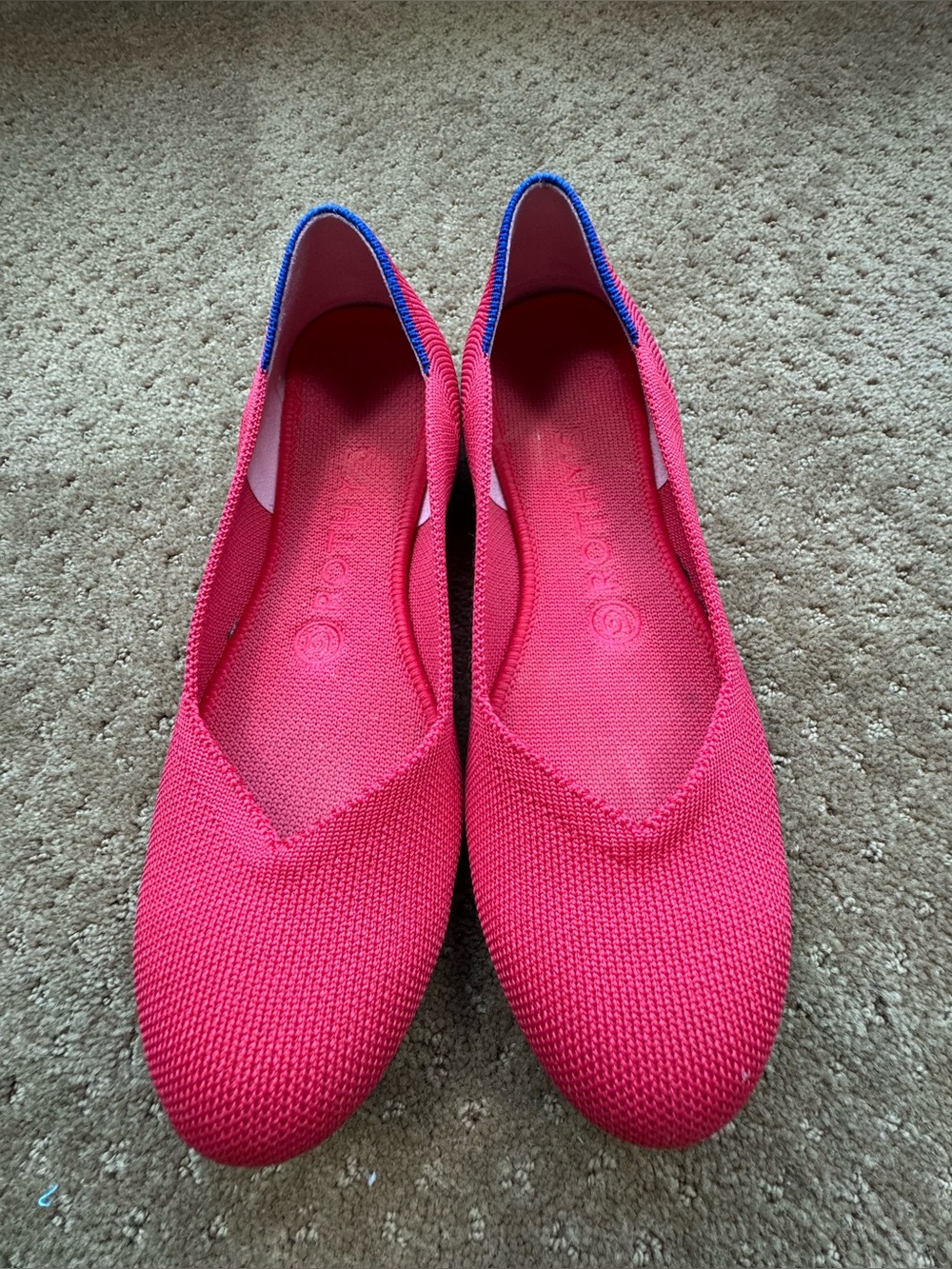 Rothy's Women's Pink Knit Pointed Toe Flats